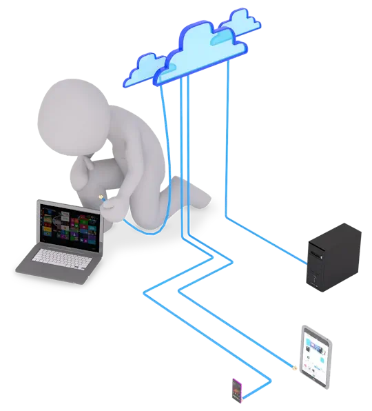 Person connecting devices to the cloud